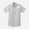 Short Sleeve Striped Industrial Work Shirt Thumbnail